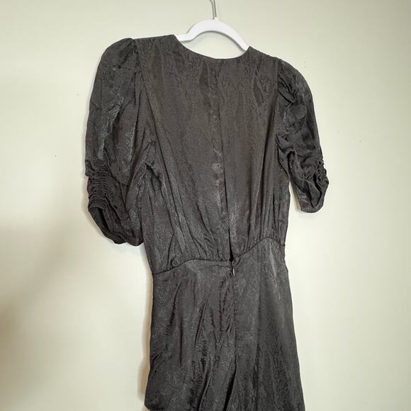 AFRM Nile Black Snake Jacquard Ruched Maxi Dress Women Size XS - Picture 8 of 11